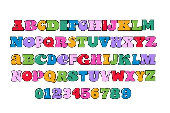 Rainbow Toonz Font PNG with transparent background - Preview 1