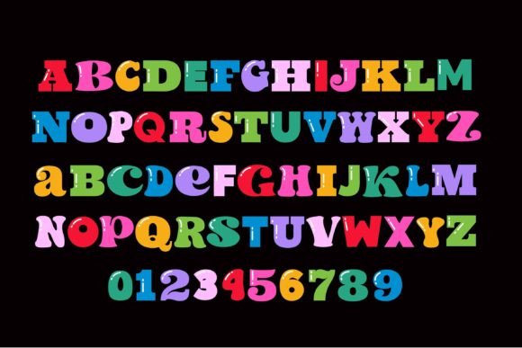Rainbow Toonz Font PNG with transparent background - Preview 2