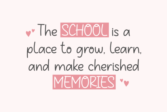 School Wonderful Font PNG with transparent background - Preview 2