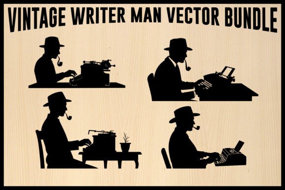 Vintage Writer Typewriter Vector