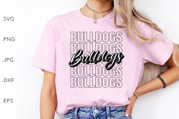 Bulldogs Cursive Stacked SVG DXF PNG EPS Graphic by studio8586 ...