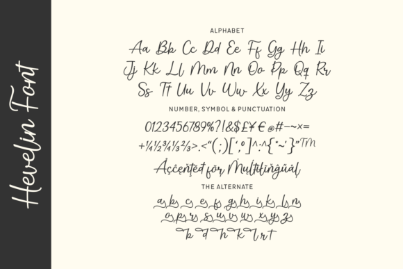 Hevelin Font PNG with transparent background - Preview 3