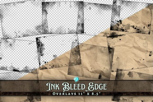 Ink Bleed Edge Overlays Transparent PNG