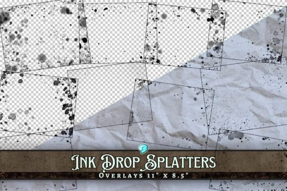 Ink Drop Splatters Overlays PNGs