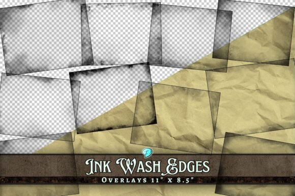 Ink Wash Edges Overlays Transparent PNG