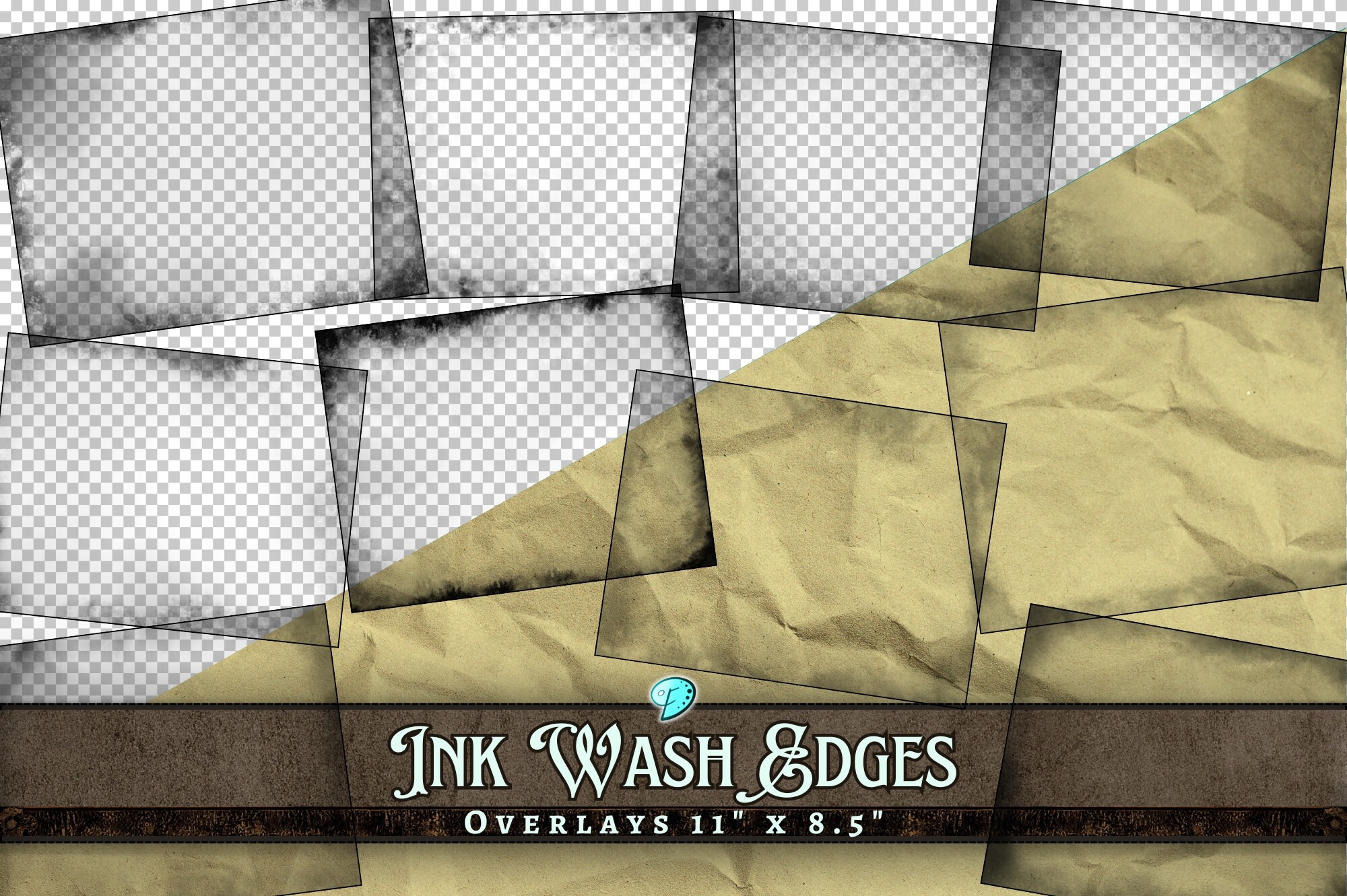 Ink Wash Edges Overlays Transparent PNG