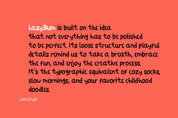 Lazybum Font PNG with transparent background - Preview 1