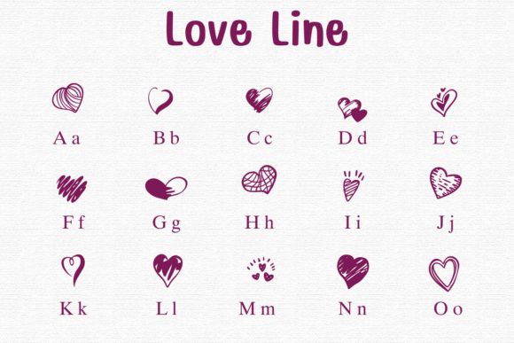 Love Line Font PNG with transparent background - Preview 1