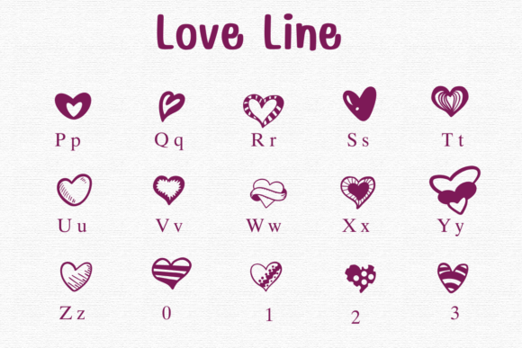 Love Line Font PNG with transparent background - Preview 2