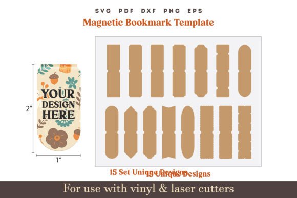 Magnetic Bookmark SVG PDF Template