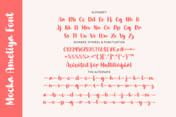 Mocka Ameliya Font PNG with transparent background - Preview 3