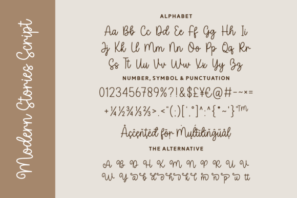 Modern Stories Font PNG with transparent background - Preview 5