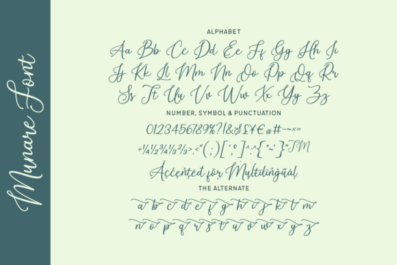Munare Font PNG with transparent background - Preview 3