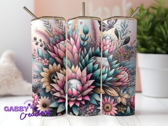 Protea Plant 20oz Tumbler, Floral PNG