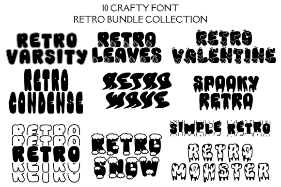 Retro Collection Font PNG with transparent background - Preview 1