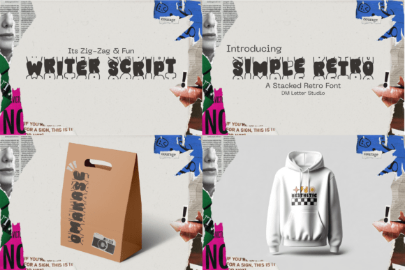Retro Collection Font PNG with transparent background - Preview 2