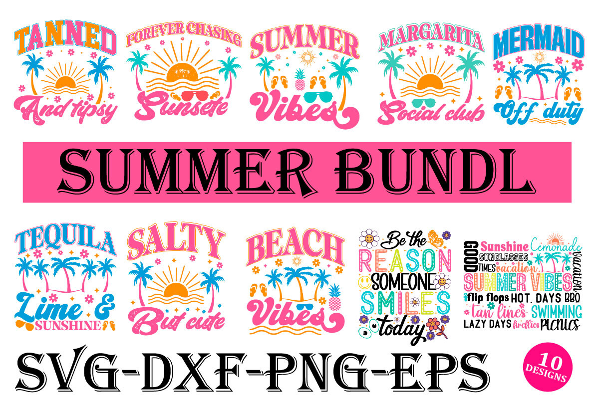 Summer Sublimation Bundle 10 PNG, Graphic by sweet Design · Creative ...