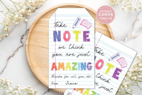 Take Note Teacher Appreciation Tag