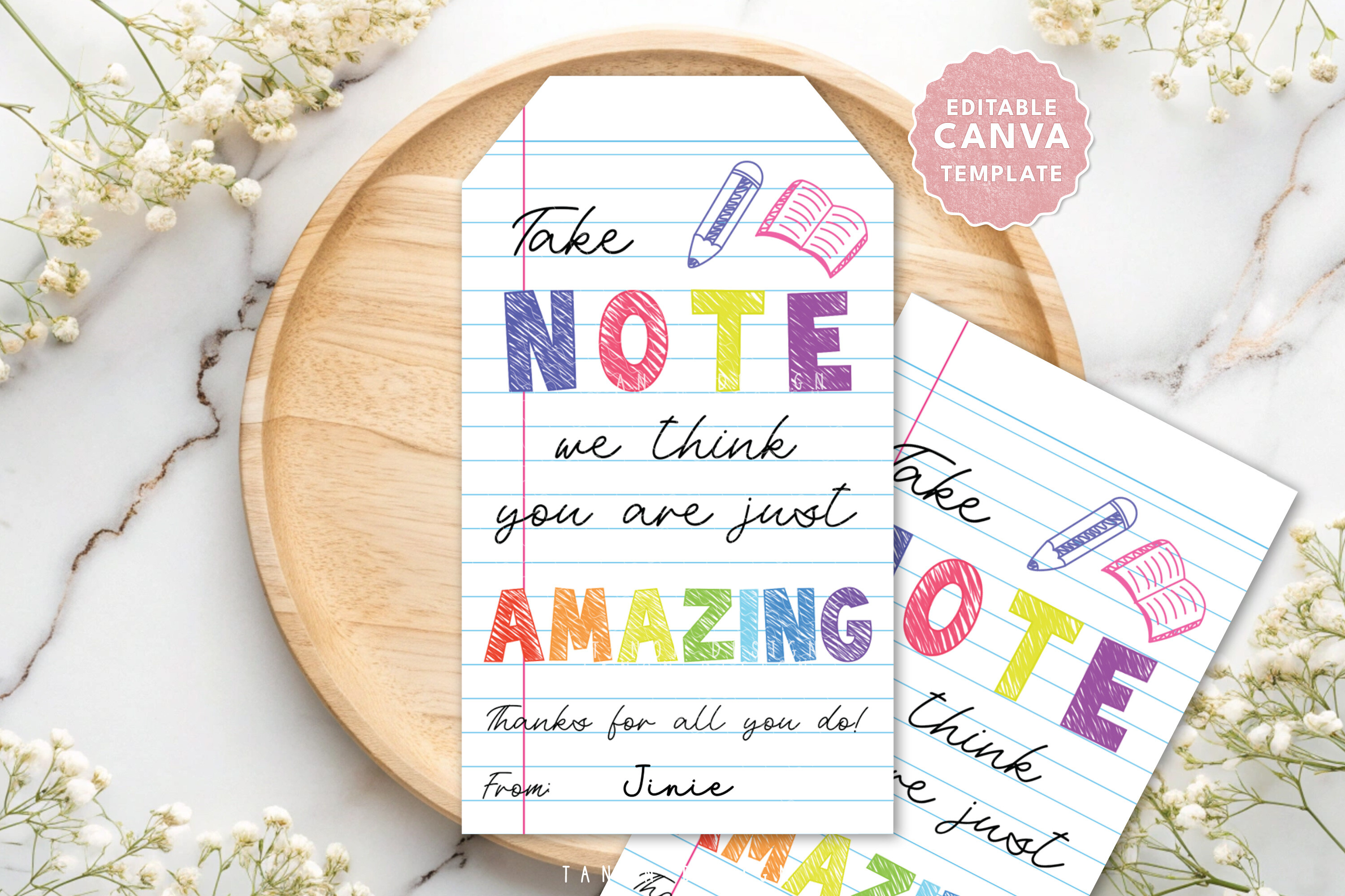 Take Note Teacher Appreciation Tag