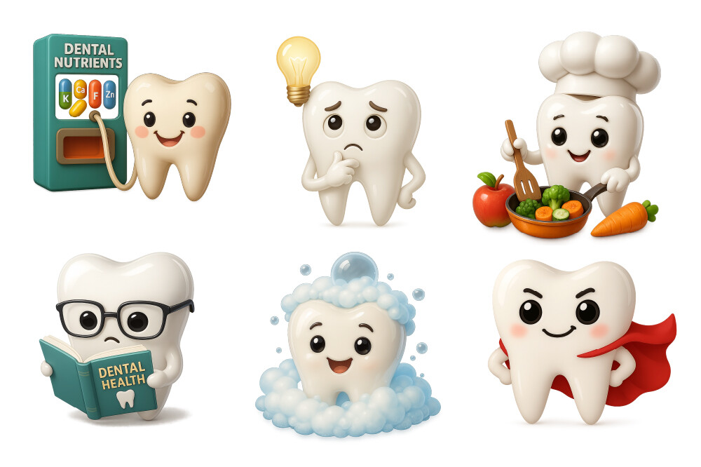 14 Cute 3D Kawaii Teeth Characters Clipa - photo 2