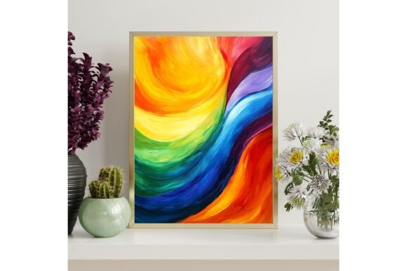 Abstract Rainbow Wall Art Decor