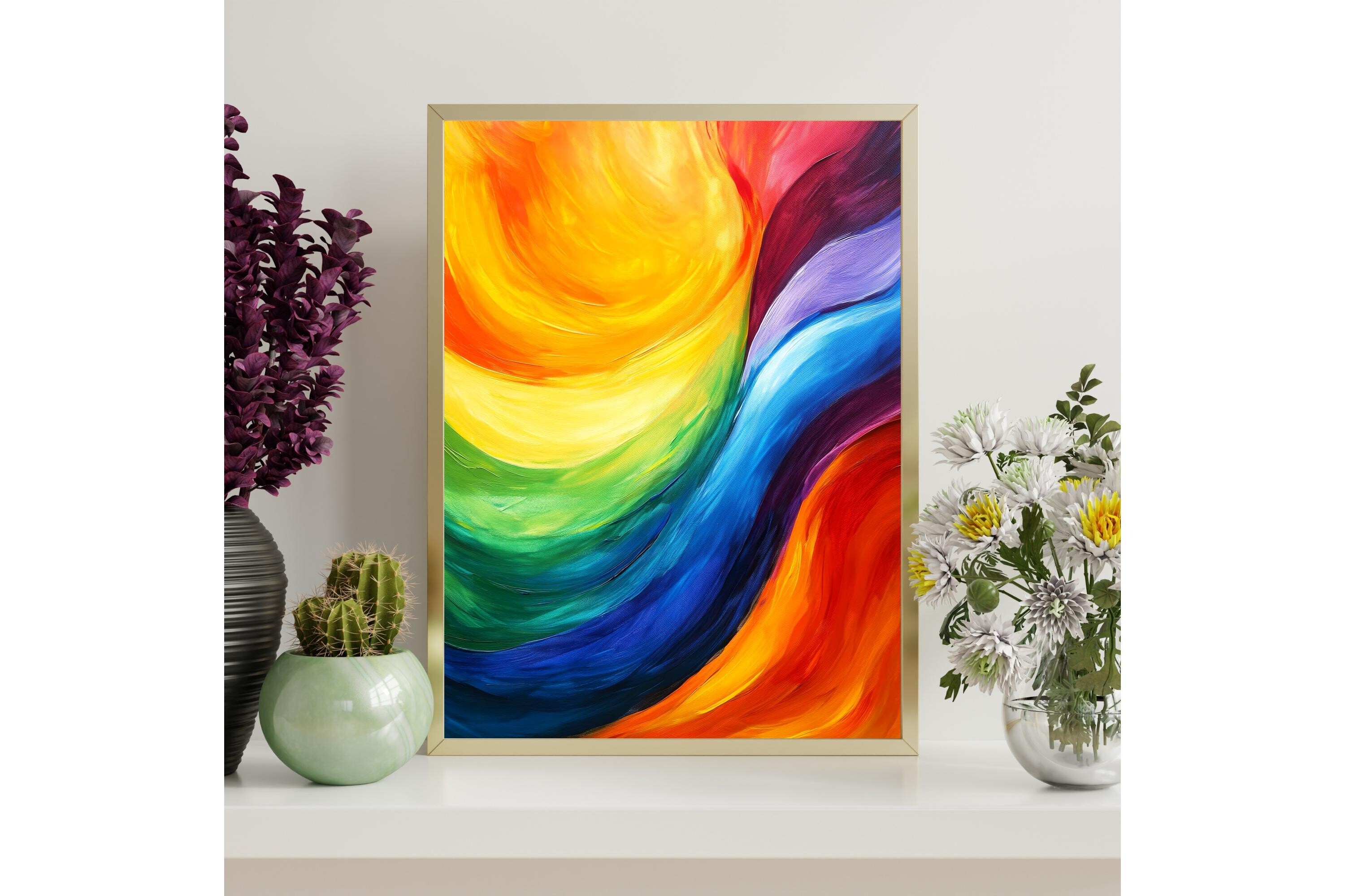 Abstract Rainbow Wall Art Decor