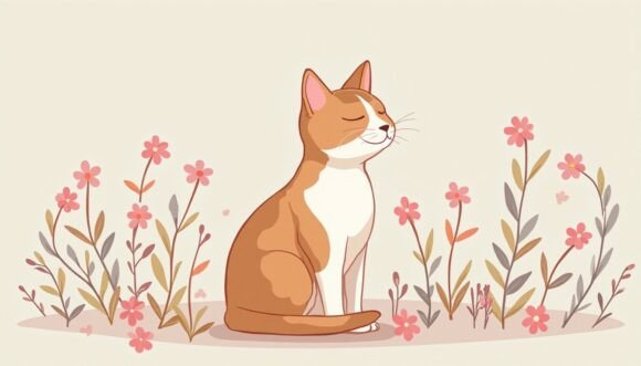🖍️ Acrylic Cat Sitting Gracefully Near