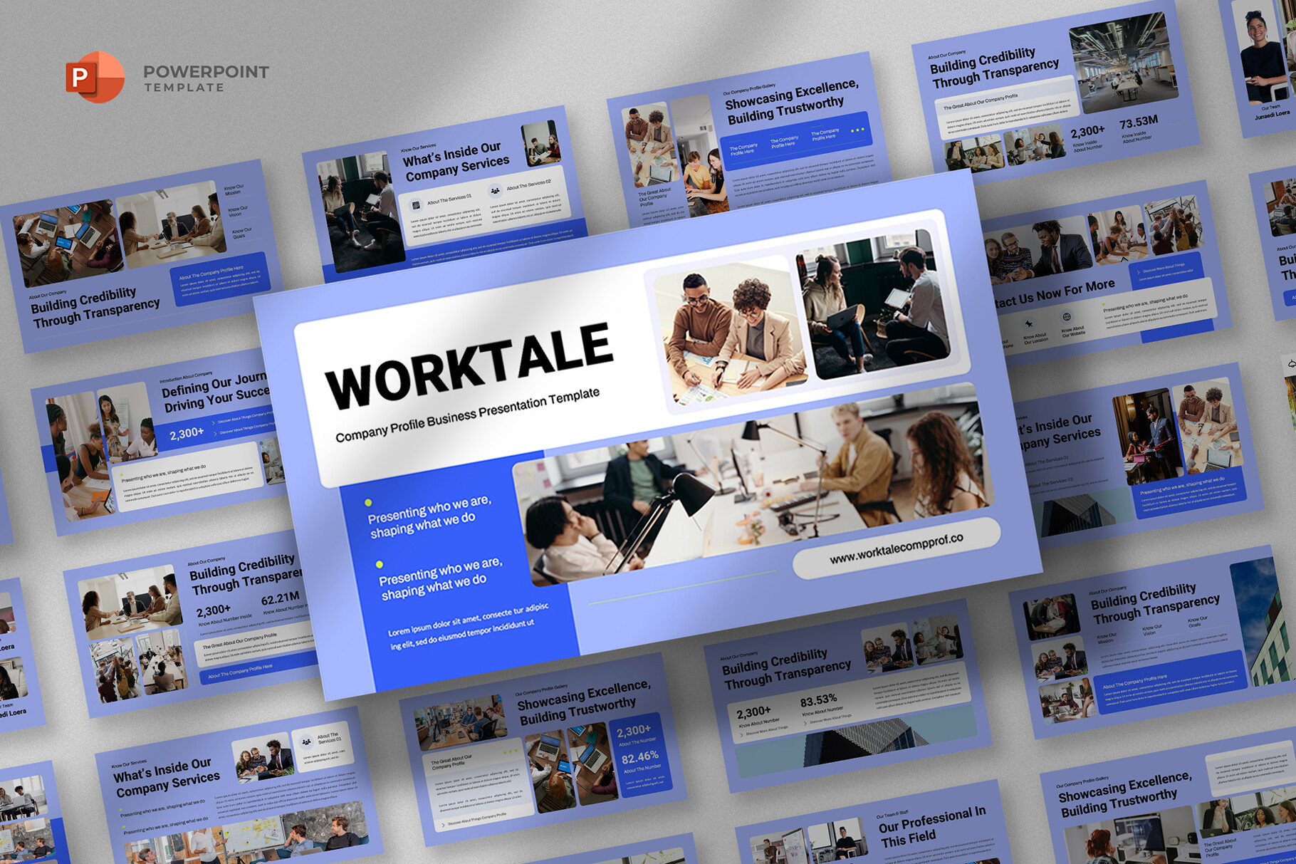 Worktale Business Introduction Powerpoint Template for Professional Presentations