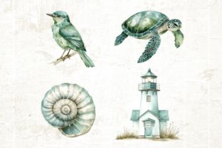 Coastal Serenity Watercolor Clipart Graphic by Yassou Bouhad · Creative ...