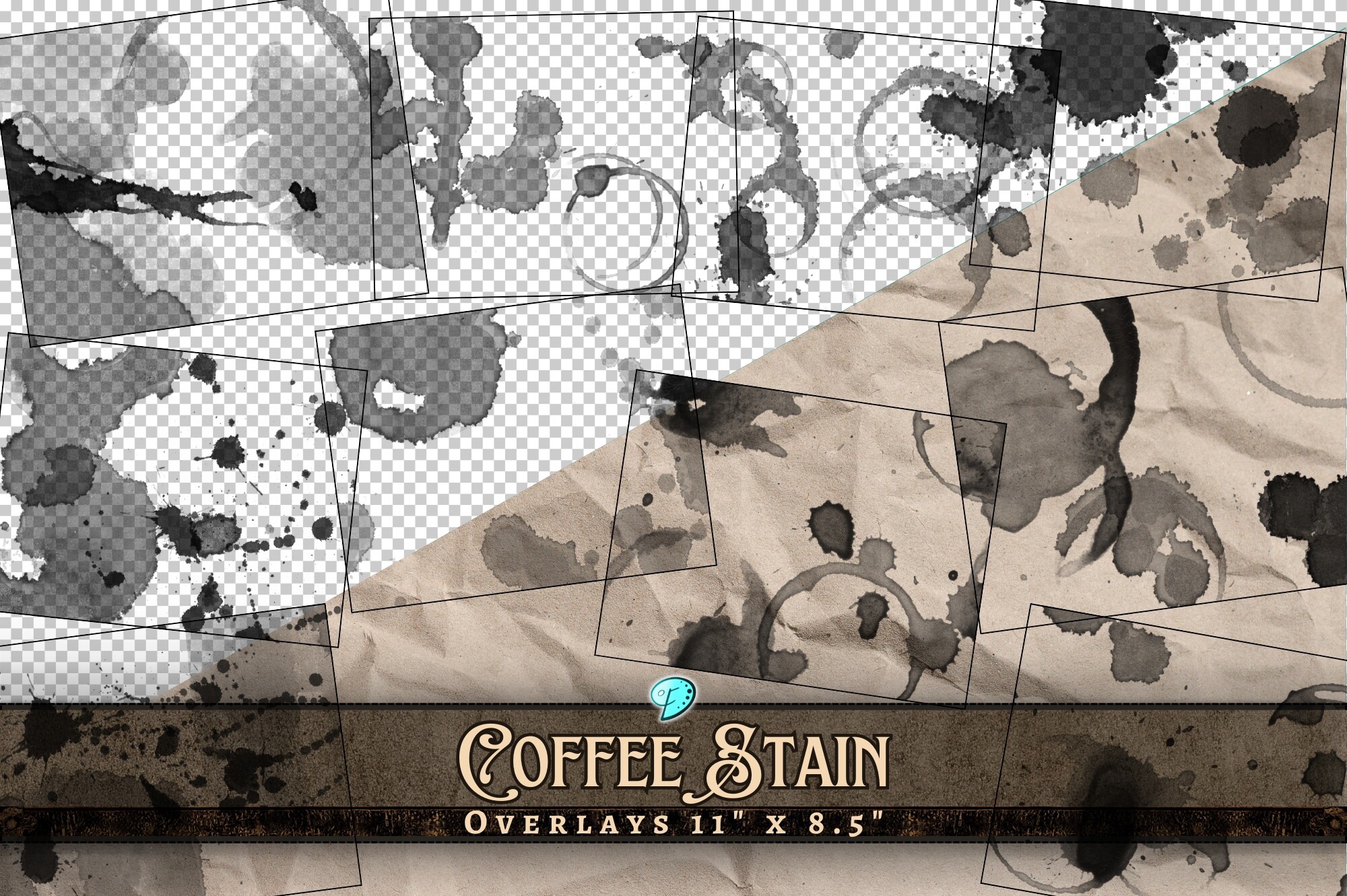 Coffee Stain Overlays Transparent PNG
