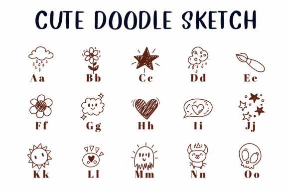 Cute Doodle Sketch Font - Preview 1