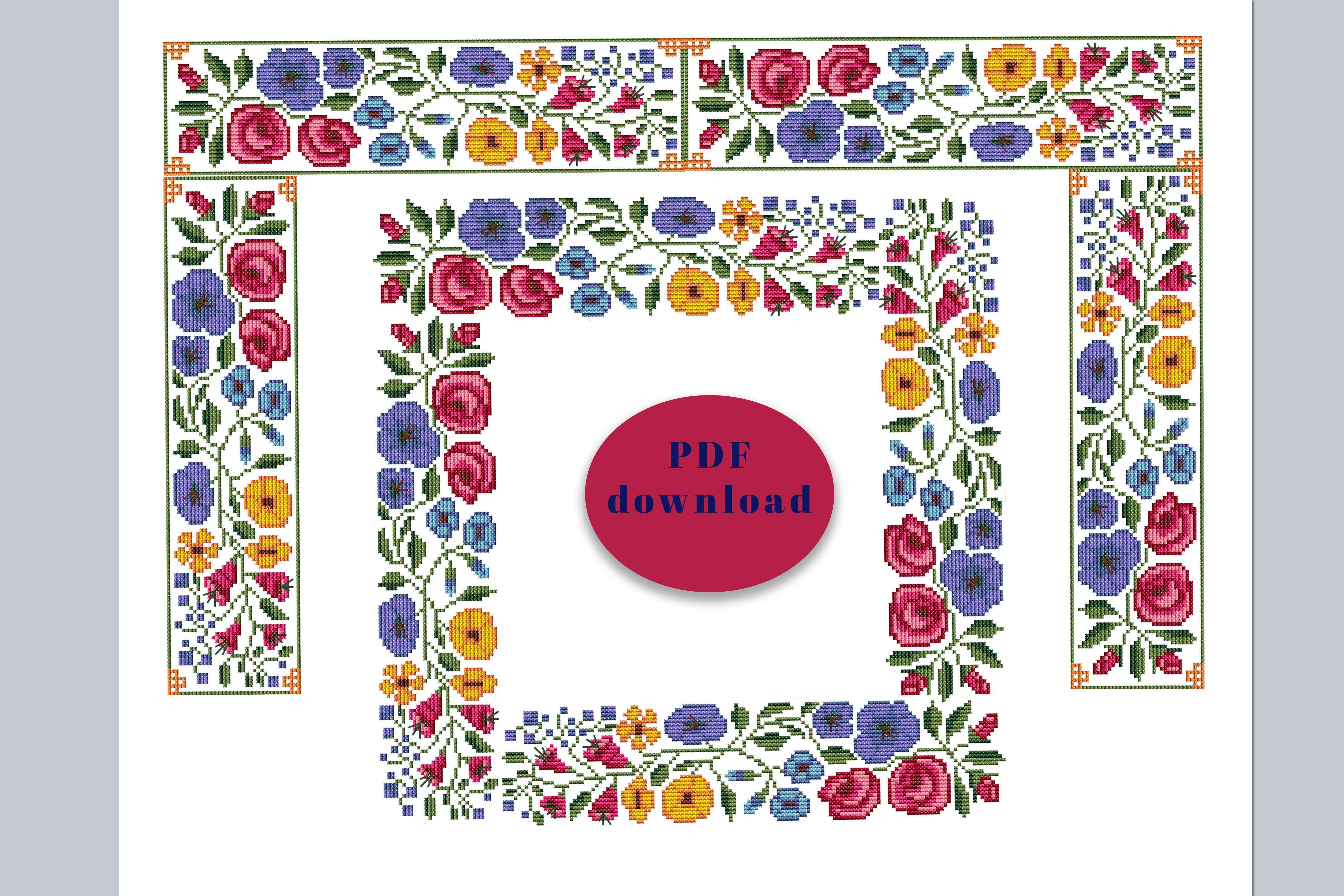 Floral Border Cross