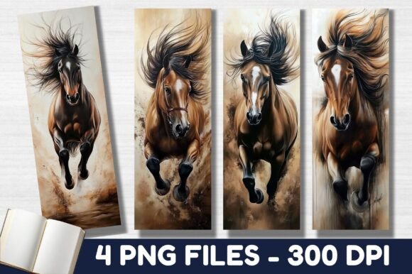 Gold Horse Bookmark Sublimation PNG Graphic Crafts By Digital Donkey