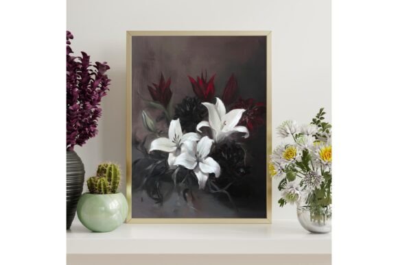 Gothic Floral Wall Art Print
