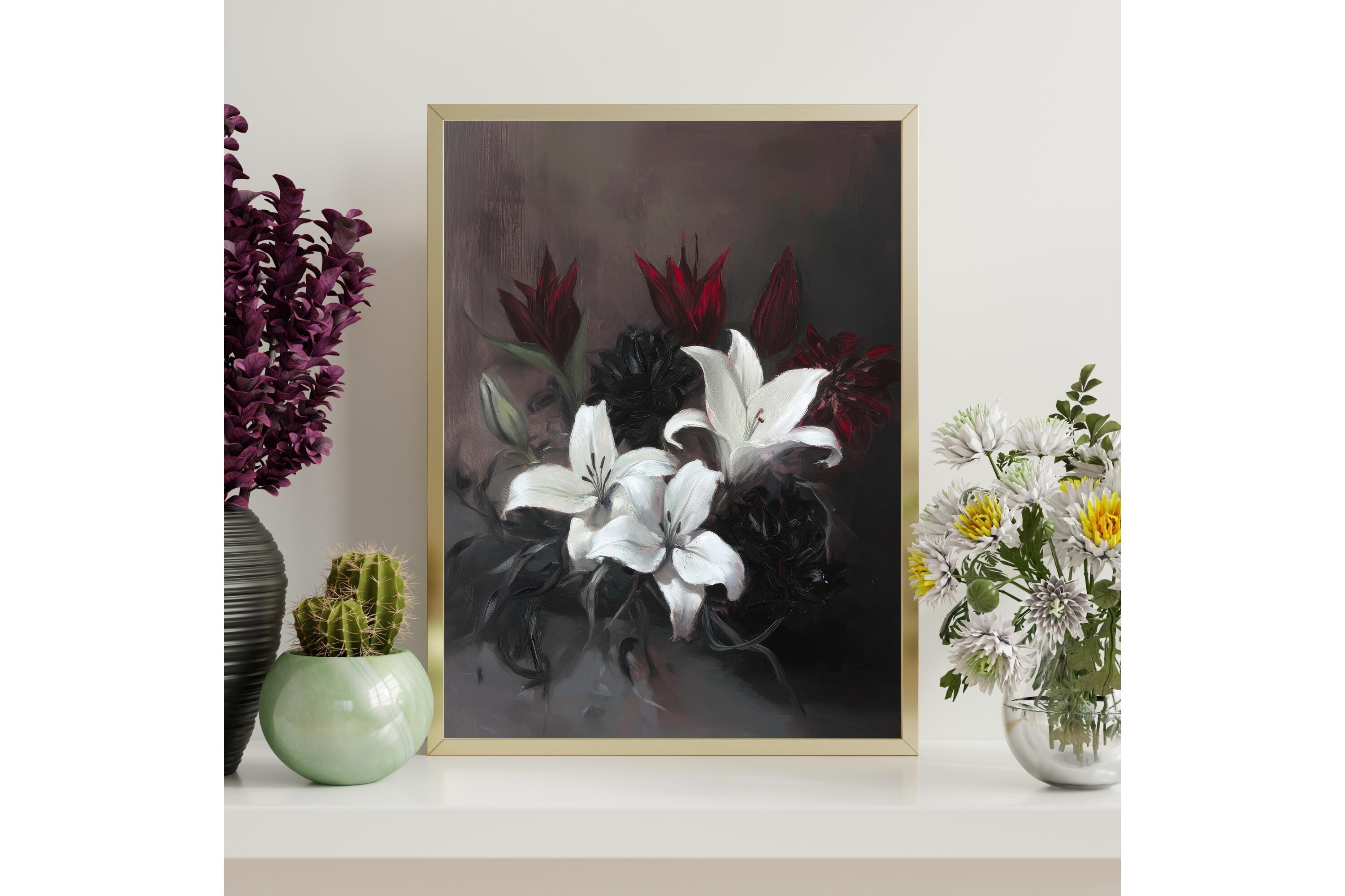 Gothic Floral Wall Art Print