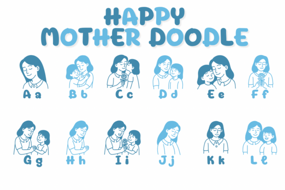 Happy Mother Doodle Font - Preview 1