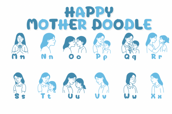 Happy Mother Doodle Font - Preview 2