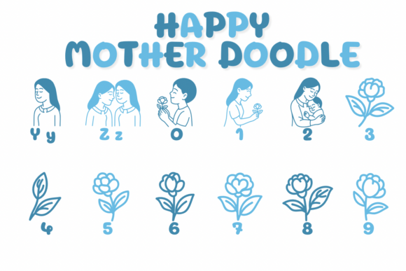 Happy Mother Doodle Font - Preview 3