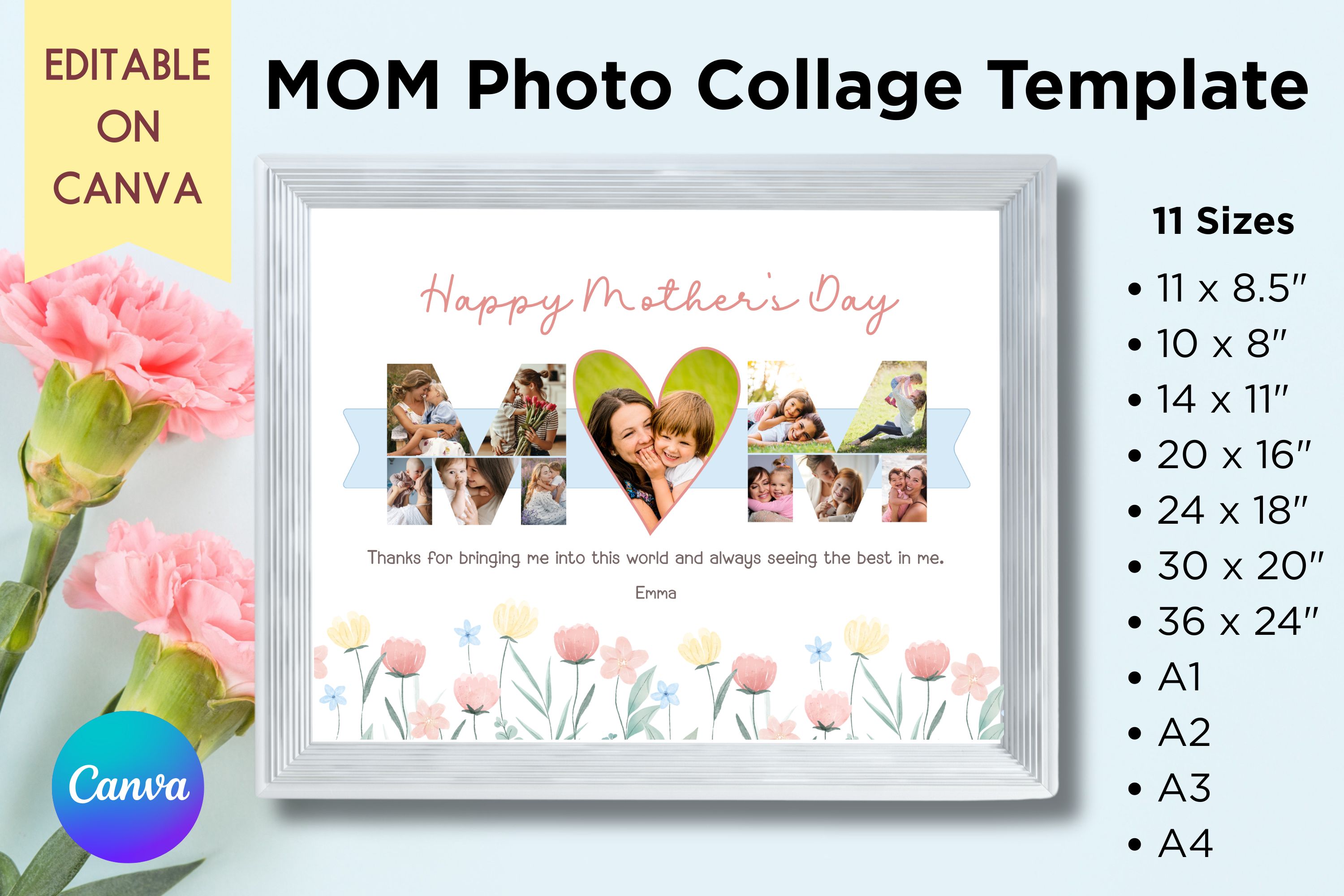 MOM Photo Collage Template - CANVA