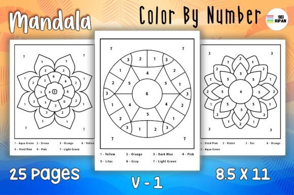 Mandala Color by Number Page for Kids V1