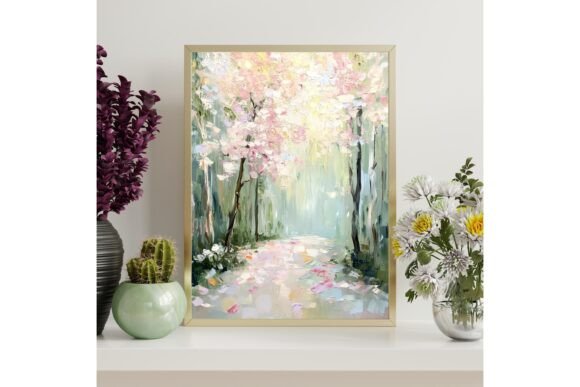Printable Cherry Blossom Forest Wall Art