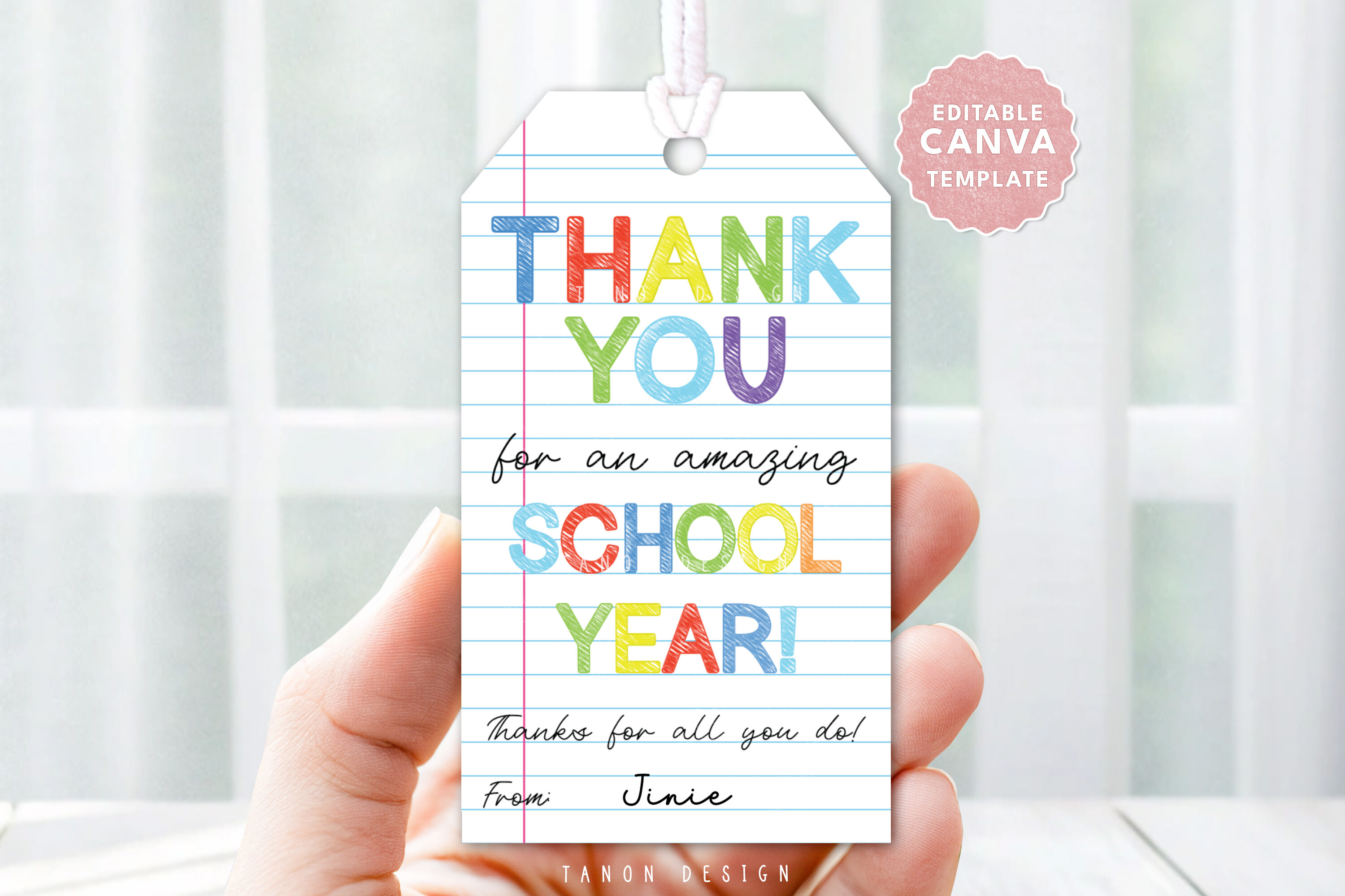 Thank You Teacher Appreciation Tag
