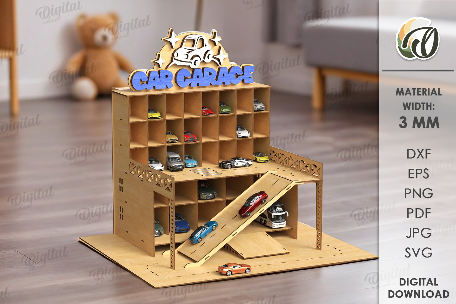 3D Car Storage Garage Laser Cut