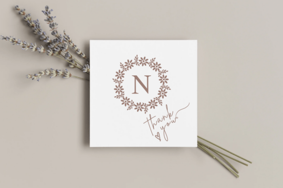 Beautiful Flower Monogram Font PNG with transparent background - Preview 1
