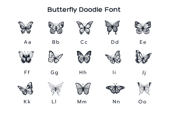 Butterfly Doodles Font - Preview 6
