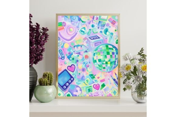 Colorful Retro Aesthetic Wall Art Print