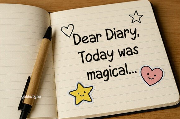 Cute Notebook Font PNG with transparent background - Preview 2