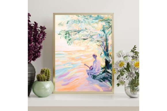 Ethereal Guitar Player Wall Art