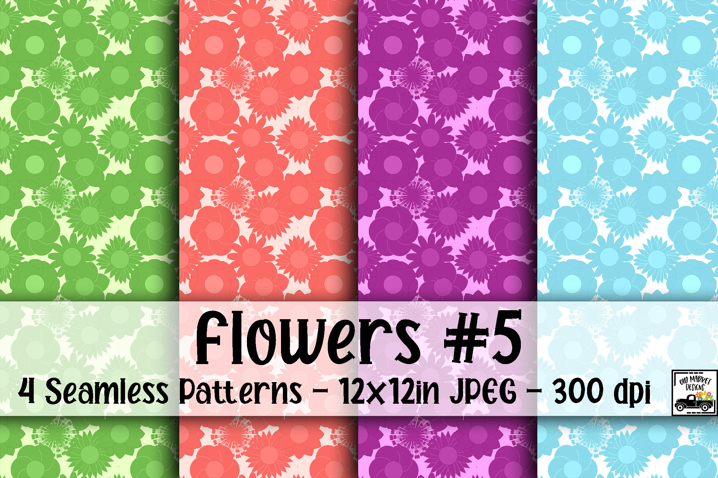 Flowers Digital Paper #5 Graphic by oldmarketdesigns · Creative Fabrica