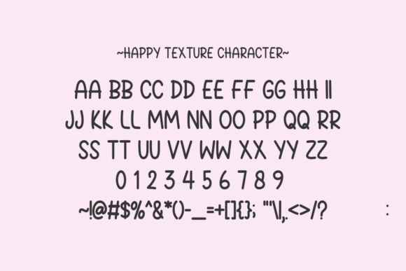 Happy Texture Font PNG with transparent background - Preview 5